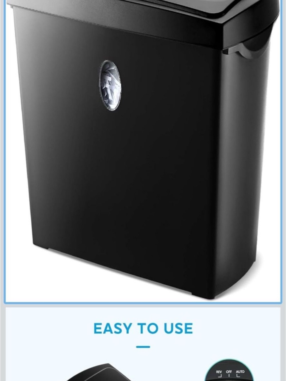 Black Home Paper Shredder - Compact Office Shredder
